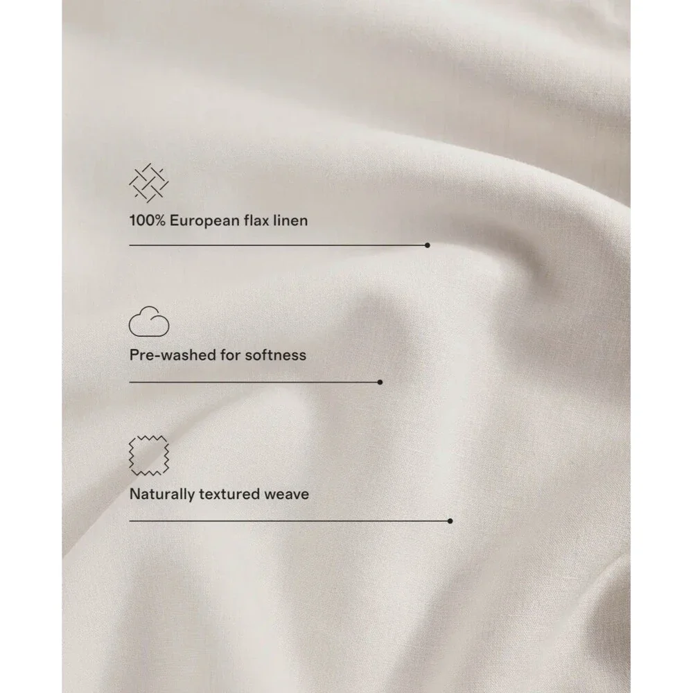 Quince European Linen Duvet Cover Set King Cal King Dusty Mauve New $215 Retail